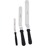 Ateco Ultra Offset Spatula 3 Piece Set; Top Sellers 1305 - 4.25 Inch, 1307 - 7.75 Inch, and 1309 - 9.75 Inch, Stainless Steel