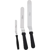 Ateco Ultra Offset Spatula 3 Piece Set; 1305 - 4.25 Inch, 1307 - 7.75 Inch, and 1309 - 9.75 Inch, Stainless Steel Blades