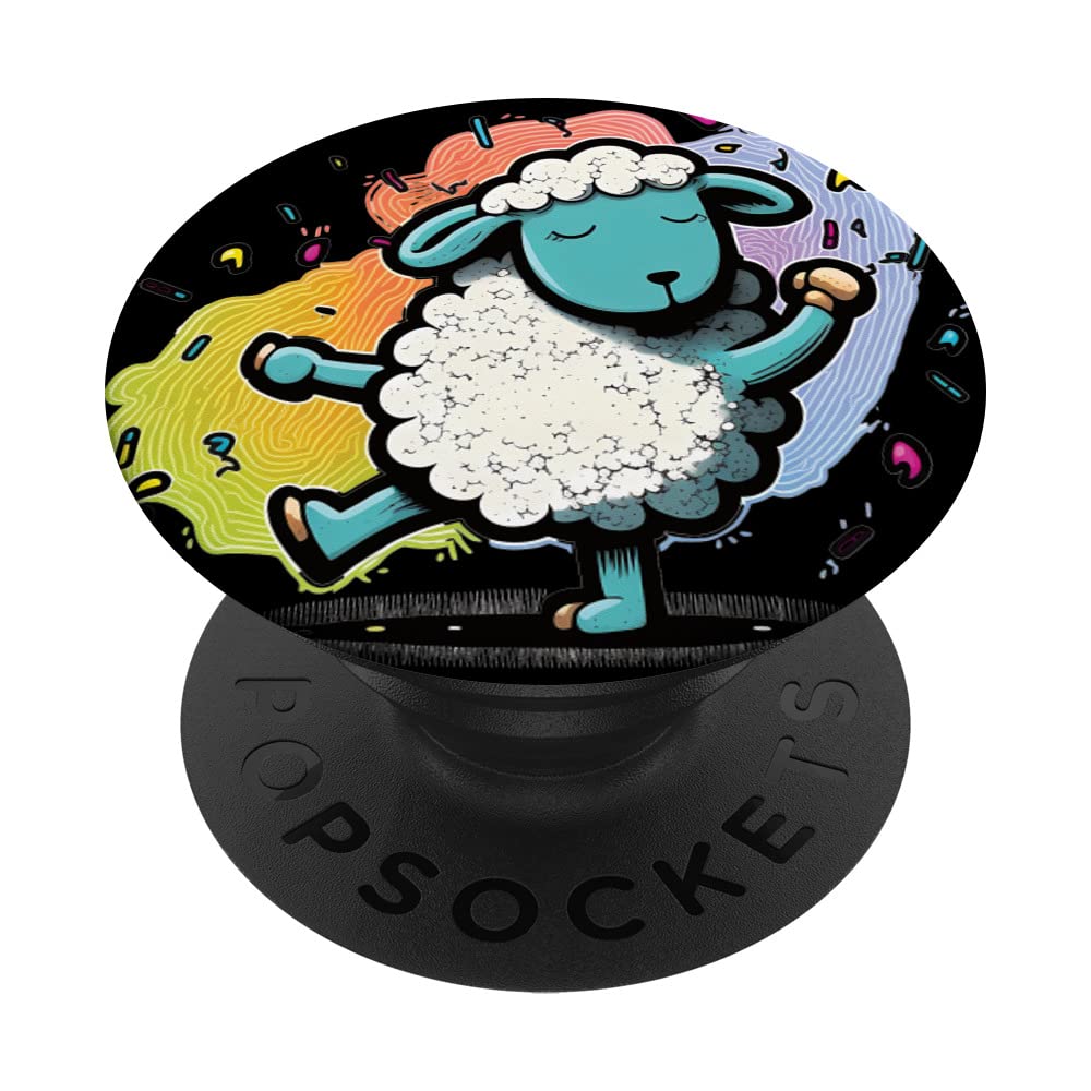 Funny Colorful Sheep PopSockets Swappable PopGrip