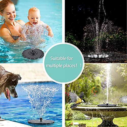 2021 New 3.5W Solar Fountain Pump for Bird Bath,Built-in 2000mAh Battery Solar Powered Water Fountain Pump,24 LED Lights Solar Water Pump Floating Fountain with 7 Water Styles for Garden,Pool,Outdoor