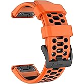 OVERSTEP Watch Band for Garmin Fenix 7X/Fenix 7X Pro/Fenix 6X/Fenix 6X Pro/Fenix 5X/Fenix 5X Plus/Fenix 3/Fenix 8 51mm, Silicone Sports Strap for Garmin Quickfit 26 Watch