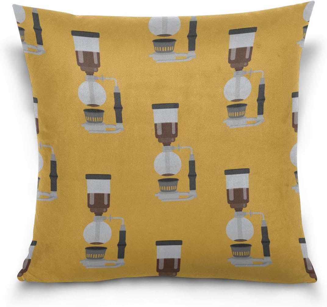 YPink Pillow Case Cover Cushion Cover Coffee Machine Tool Hand Drawn Pillowslip Cotton Velvet Printing Fashion Decor Pillow Covers for Outdoor Home Couch Bedroom-Three Sizes