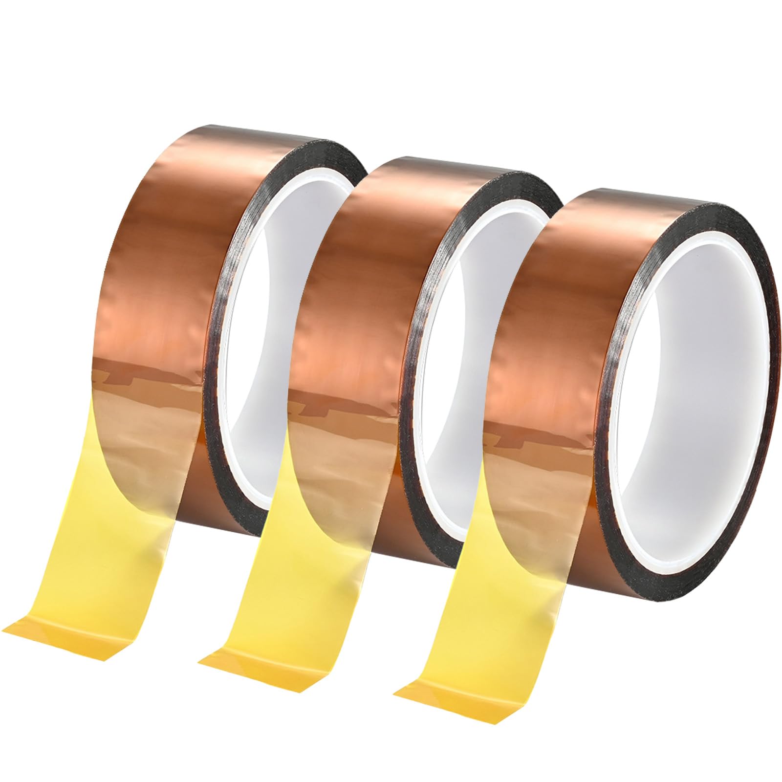 hifrom Heat-Resistant Tape for High Temperatures, 3D Printer, Heat Resistant Tape, 3 Rolls Polyimide Electronic Insulation Tape, Sublimation and Insulating Circuit Boards, 33 m (30 mm)