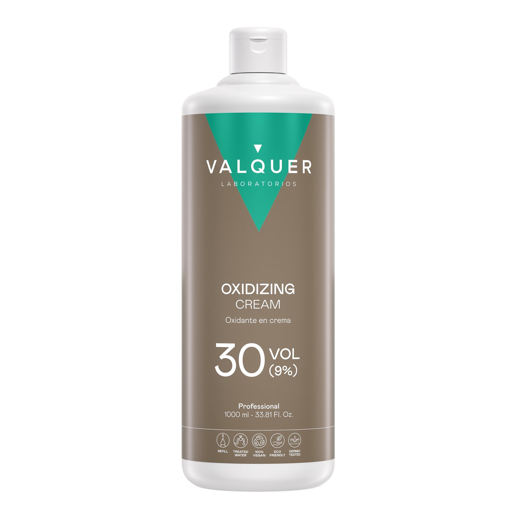 VALQUER Premium Stabilized Cream Peroxide 30 Vol 9% | Professional Oxidizing Cream for Hair Coloring & Bleaching | Vegan Formula with Natural Ingredients | Salon Use | 1L
