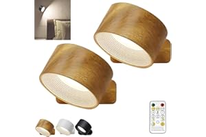 DLBTAXP Lights of Sweden Wall Lamps, Reading LED Lights for Books in Bed, Battery Wall Sconces Set of 2, 3 Color Temperatures