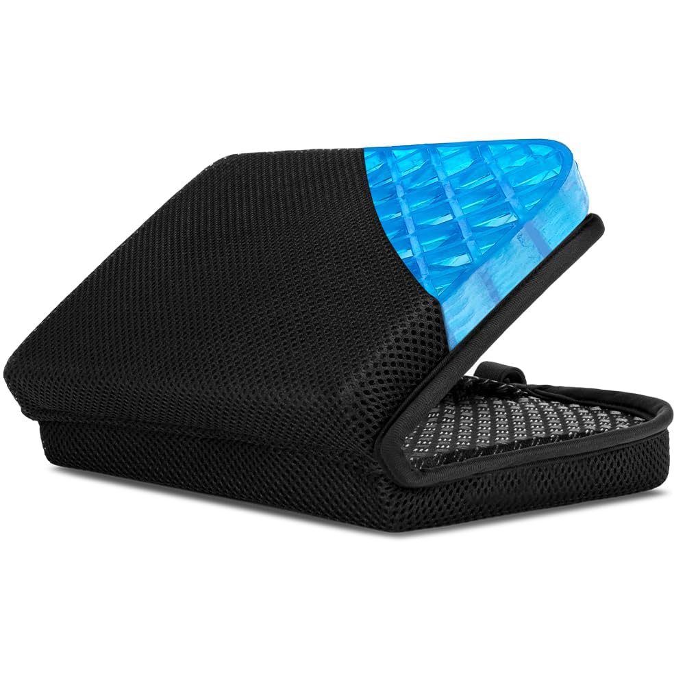 Jerylota Gel Seat Cushion – Portable Airplane Seat Cushion – Gel Grid Design for Ultimate Seating Comfort – Foldable Cushion for Airplane Seats, Camping, Bleachers, Flights, Commute
