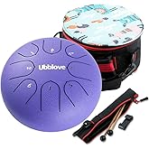 Ubblove Steel Tongue Drum for Kids: 6 Inch 8 Note Rain Drum for Beginners | Music Score and Note Stickers Guide Simple Melodies - Steel Drum for Music Practice Kids Music Gifts Meditation, Purple