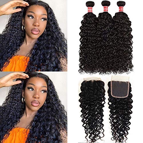 Water-Wave-Bundles-with-Closure-10A-Brazilian-Virgin-Human-Hair-Bundles-with-4x4-Middle-Part-Lace-Closure14-16-1812Wet-and-Wavy-Bundles-with-Closure-for-Black-Women-Natural-Color