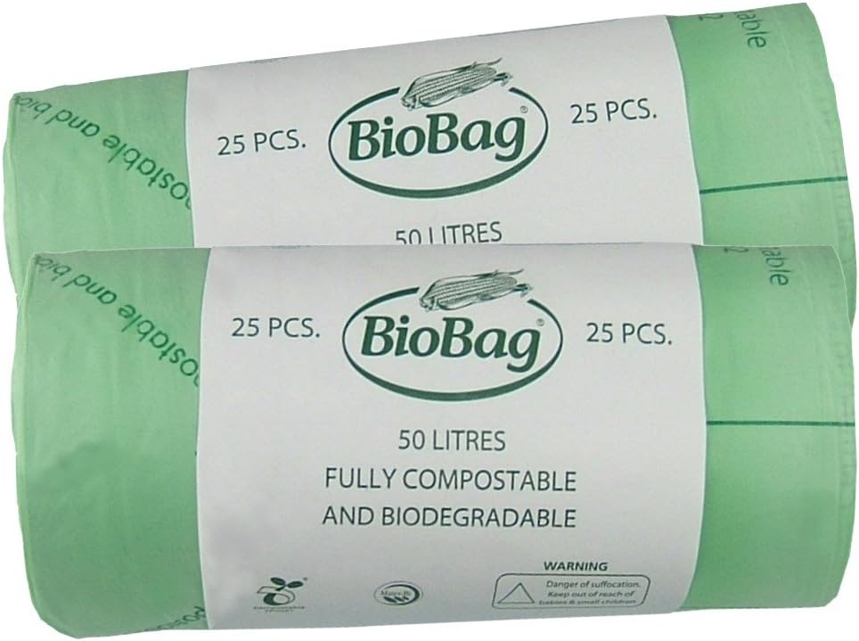 50 Litre x 50 BioBag Compostable Biodegradable Kitchen Food Waste Caddy