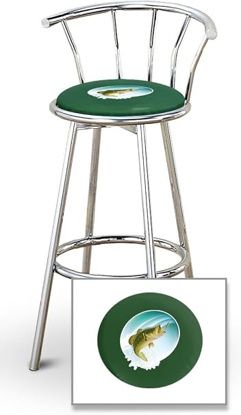 Amazon Com The Furniture Cove New 24 Tall Chrome Metal Finish Swivel Seat Bar Stools With Bass Fishing Seat Cushions And Your Choice Of Colored Seat Cushion Vinyl Furniture Decor