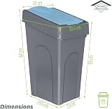 FINE STAR 50L Plastic Kitchen Recycling Bin With Lid Blue Office Waste Dustbin view 2