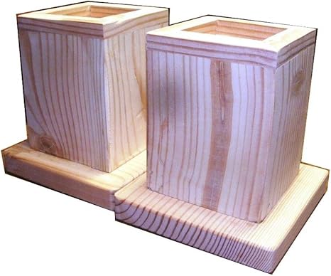 Amazon Com Steve S Gift Shoppe 9 Inch High Heavy Duty Bed Lifter Bed Riser Douglas Fir Solid Core For 4 X 4 Inch Wide Furniture Leg Set Of Two Natural Home Kitchen