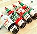 Fashionclubs Christmas Wine Bottle Knitted Ugly Sweater Covers Set,Set of 4