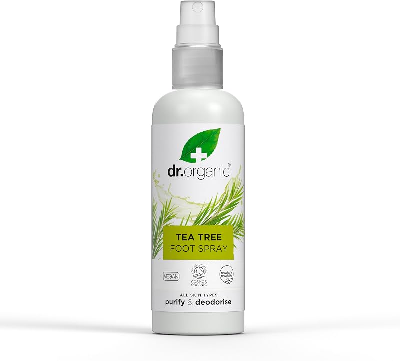 Dr Organic Tea Tree Foot + Shoe Spray 100ml - Vegan, Organic, Quick Drying