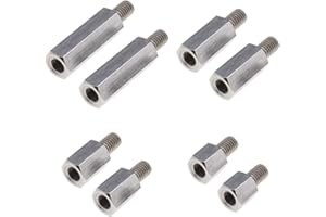 CREATE IDEA 8PCS Single Head Stud Hex Standoff Spacers Male to Female Thread 10mm 15mm 20mm 30mm M6 x M6 for PCB Hexagonal Fasteners Hardware Accessories Stainless Steel