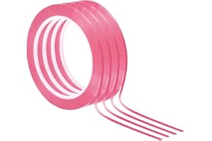 PATIKIL 1/8" Whiteboard Tape, 4 Pack Thin Dry Erase Tape for Graphic Chart Marking DIY Art, Pink