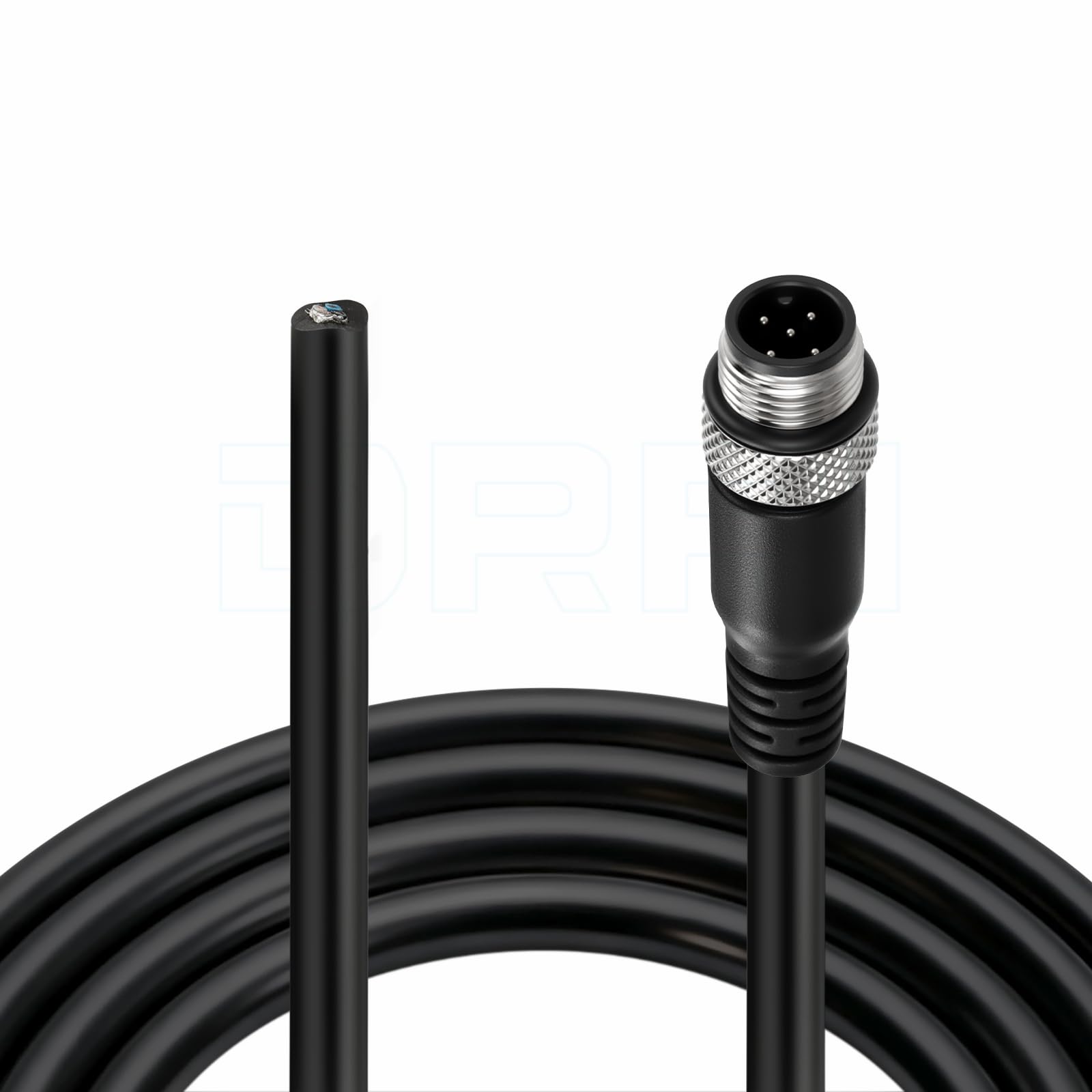 DRRI M12 Sensor Connector 5pin A Code Male Molded Industrial Cable for Robots and Drag Chains — image 1