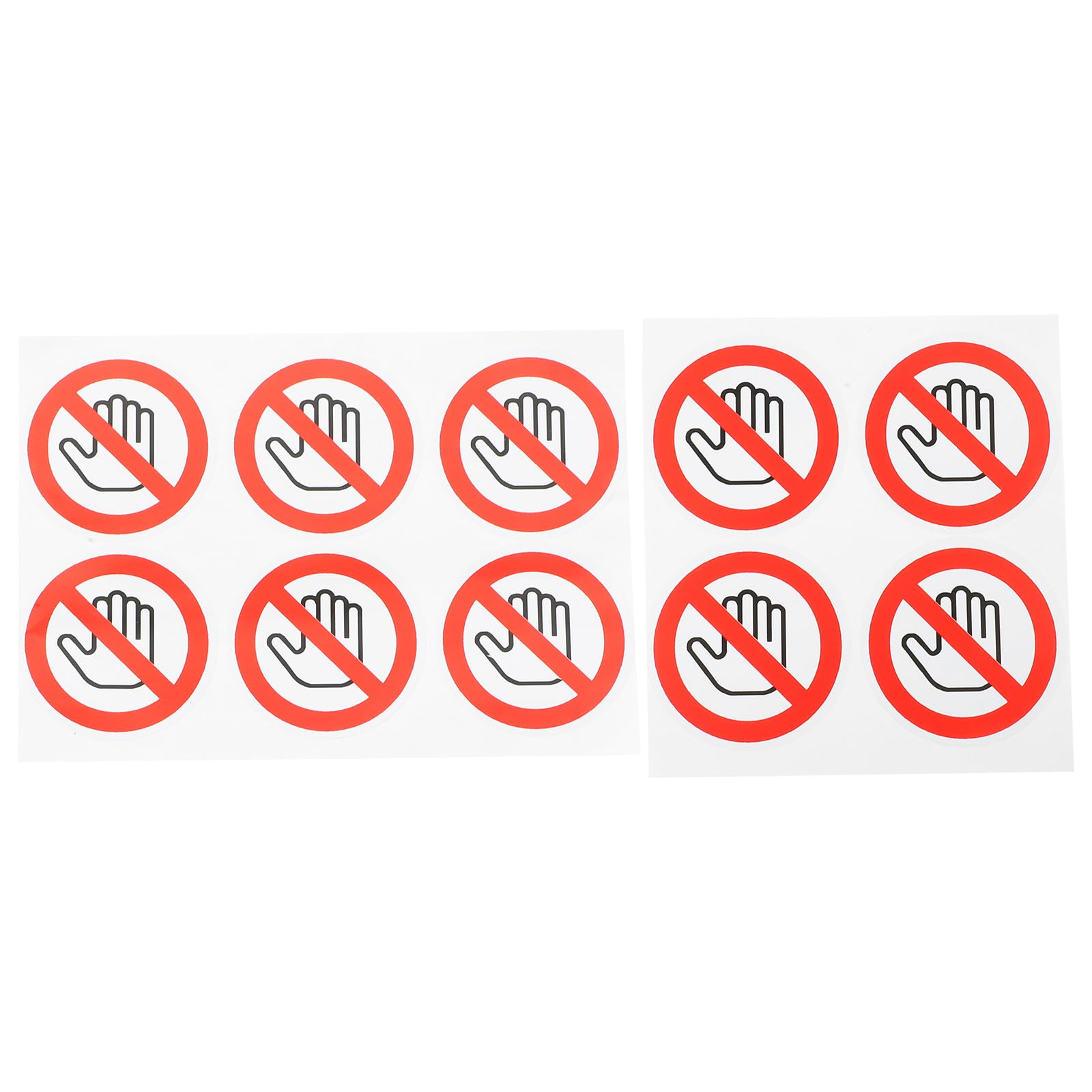 iplusmile Do Not Touch Car Sticker - 10 Pieces Round Laminated Vinyl Stickers Signs Warning Signs Safety Warning Sign Stickers No-Touch Sign Stickers, 50mm
