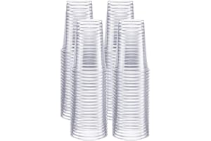 GUSTO [10 oz. - 100 Pack] Crystal PET Clear Cups for Party - Ideal for Cold Beverages, Smoothies, and Parties - Formerly Comf