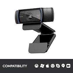 Logitech C920x HD Pro Webcam, Full HD 1080p/30fps