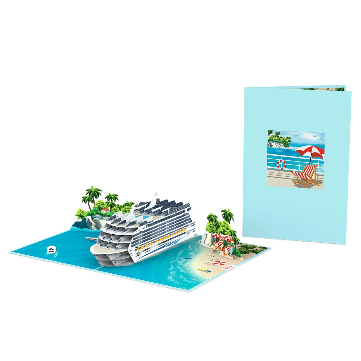 papercrush® Pop Up Karte Kreuzfahrtschiff - 3D Geburtstagskarte, Gutschein für Kreuzfahrt, Geldgeschenk für Schiffsreise & Flitterwochen, Reisegutschein mit Schiff, Besonderes Geschenk für Kreuzfahrer 3