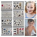 Temporary Tattoos For Kids - Best For Party Favors , Birthday Party Supplies and Stocking Stuffers - 8 Pages of Metallic Temporary Tattoos - for Boys and Girls