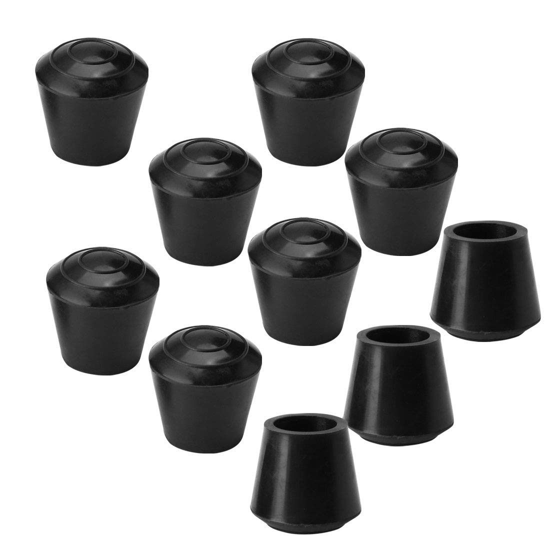 sourcing map 10pcs Chair Leg Tips Caps 9.5mm Anti Slip Rubber Furniture Table Feet Cover Floor Protector Reduce Noise Prevent Scratches