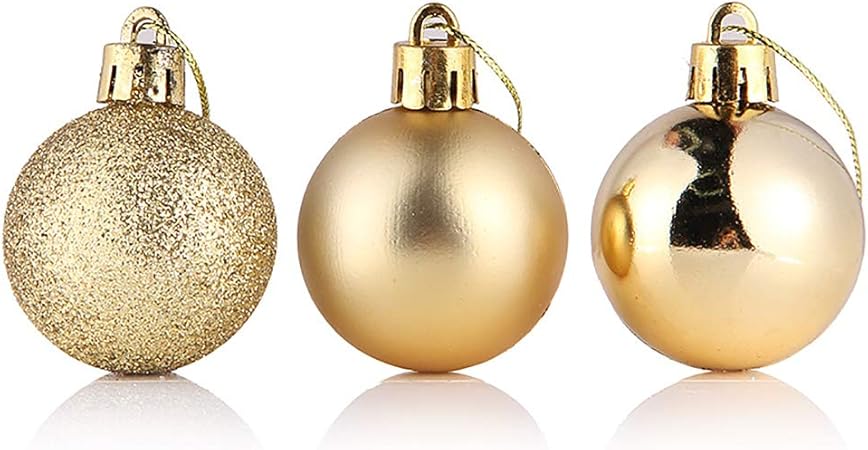 Amazon エレガント クリスマス オーナメント ボール クリスマス用ボール オーナメント 装飾品 クリスマスツリー 飾り 忘年会 誕生日 パーティー 飾り 24個入り 4cm ゴールデン ボール おもちゃ