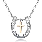 MEDWISE Horse Pendant Necklace for Women Girls - Silver Lucky Horse in Heart Embrace Necklace - Jewelry Gifts for Cowgirls Equestrian Birthday Mother's Day