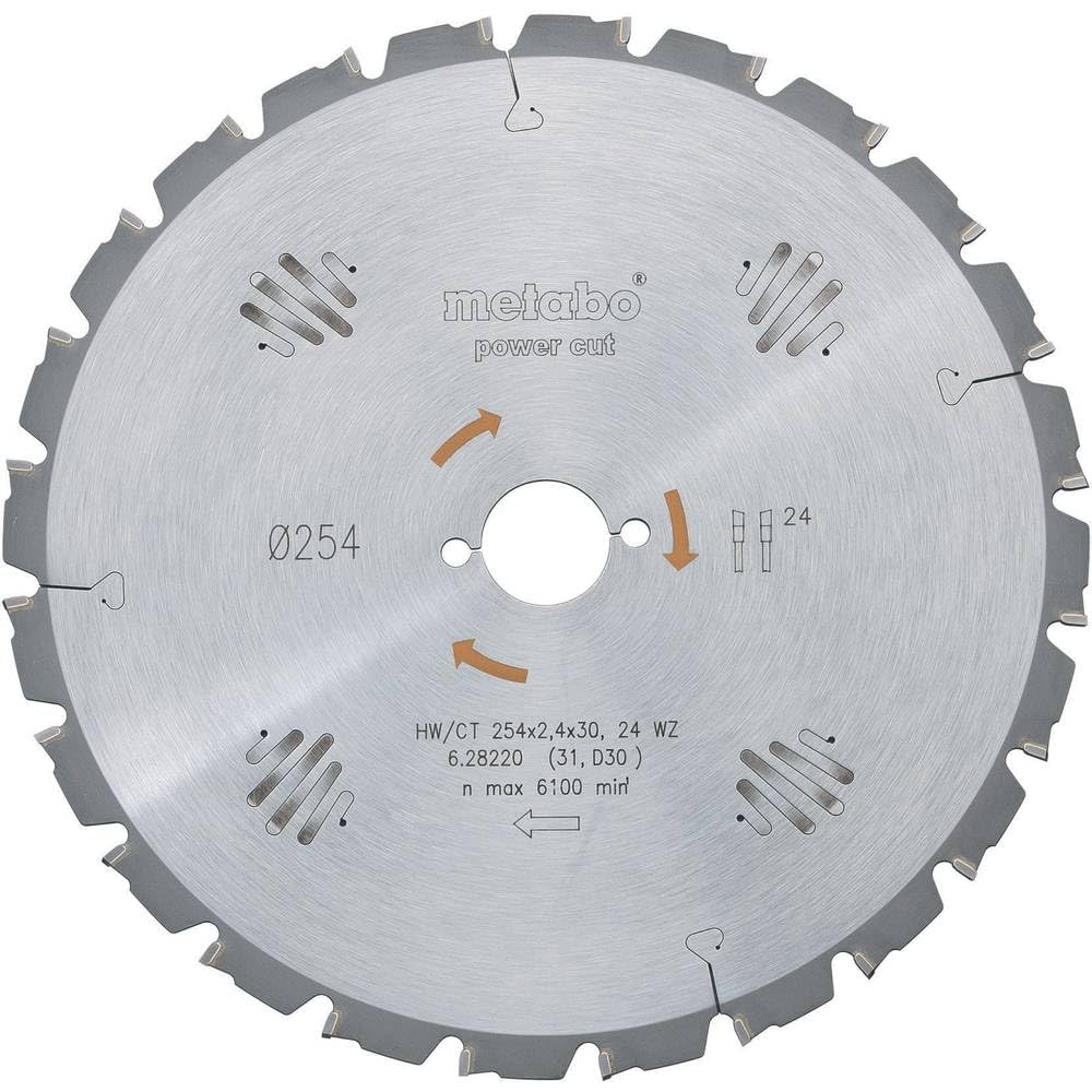 Metabo 628220000 24 WZ 5 Degree HW/CT Circular Saw-Blade, Green, 254 x 30 mm