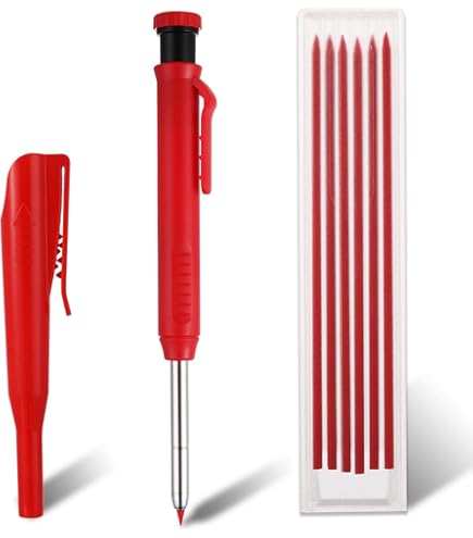 Lot De 300 Mines De Crayon Charpentier 2,8 Mm – Recharges étanches Rouge, Jaune, Noir Pour Menuiserie Et Construction