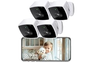 blurams Cameras for Home Security 5GHz, 2K Indoor Camera, Pet Camera with Phone App, AI Motion Detection, 2-Way Audio, Compatible with Alexa&Google Assistant, 4-Pack
