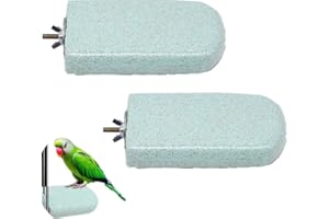 Yharnamite 2 Pcs Bird Beak Grinding Stone, Bird Perch Stands, Parrot Calcium Perch, Foot Claws Trimmer for Parrot, Budgies, C