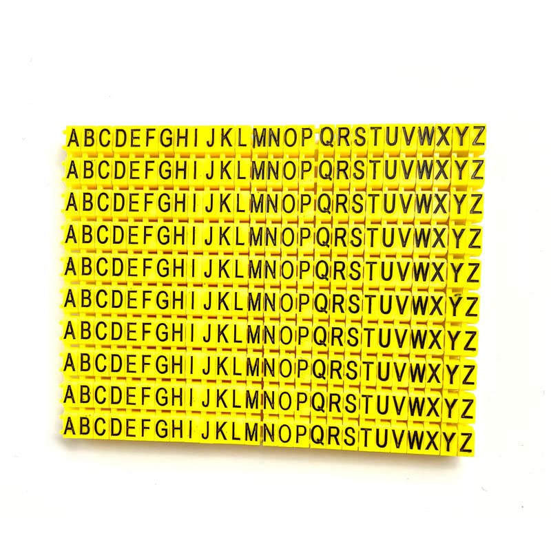 Wire Numbering Marker Colorful Wire Markers Letter A-Z Cable Markers Wire Number Labels, Clip-On Design Cable Marker Tube for Marking The Color-Coded Cables(260Pcs,Copper Conductor Area 2.5mm²)