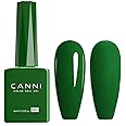 CANNI Dark Green Gel Nail Polish, 1Pcs Emerald Green Gel Polish Green Color Nail Polish Gel High Gloss Soak Off U V Gel Nail French Nail Manicure Salon DIY