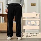 Sewing Pattern for Men's Pants, 7 Sizes (XS-XXL), Beginner Sewing Kit, Trimable, with Full-Color HD Step-by-Step Tutorial, Sewing Patterns and Pants Design Templates, Gift for Sewing Enthusiasts