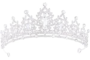 Feltent Princess Tiara and Crown for Women Wedding Tiaras for Bridal girls Tiaras and Crystal Crowns Rhinestone Headband Metal Hair Accessories for Costume Birthday Party Prom Gifts