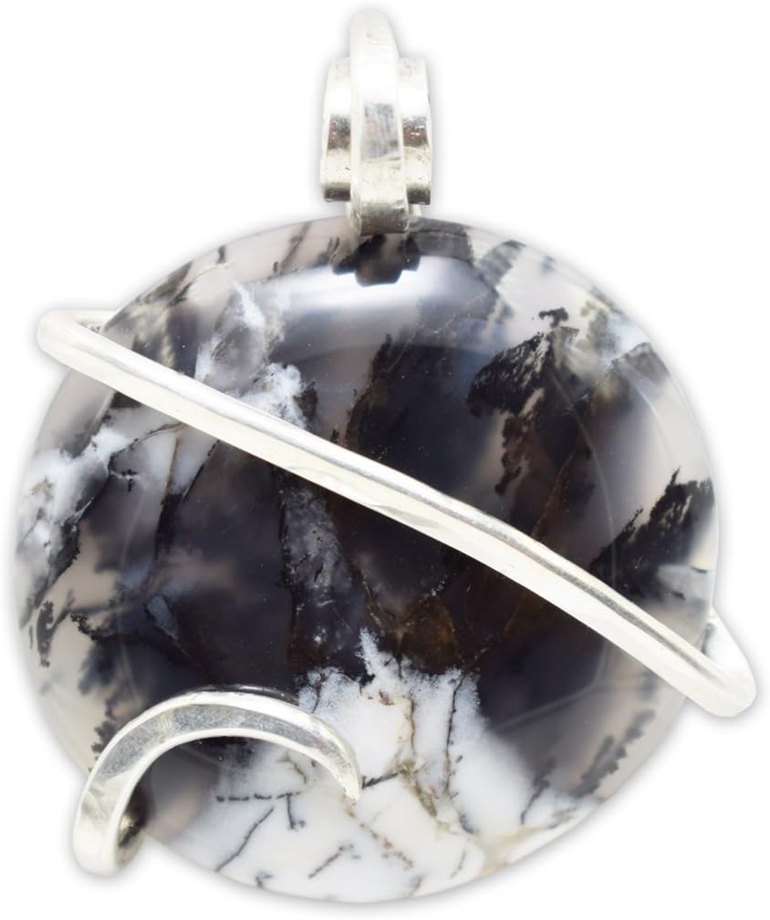 Dendritic Agate Pendant Necklace by Stones Desire