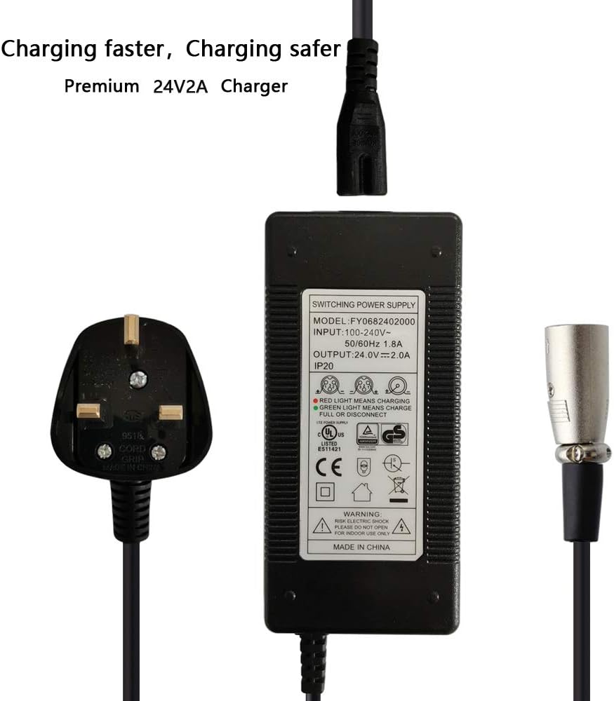 24V 2A Mobility Wheelchair Battery Charger, Power Adapters with XLR Connector - Image 3