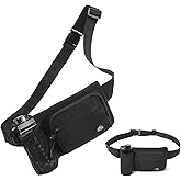 OCE GEAR Waist Pack with Water Bottle Holder for Men Women Waist Bag Running Waist Pack Waterproof for Outdoor Travel Cycling Climbing Walking Fit All Phones (Bottle Not Included)(Black)