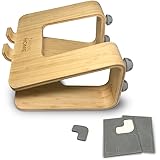 Think Home Ergonomic Bamboo Laptop Stand with Cable & Wire Organizer and Management System (Rubber Cable Holder, & Clips)