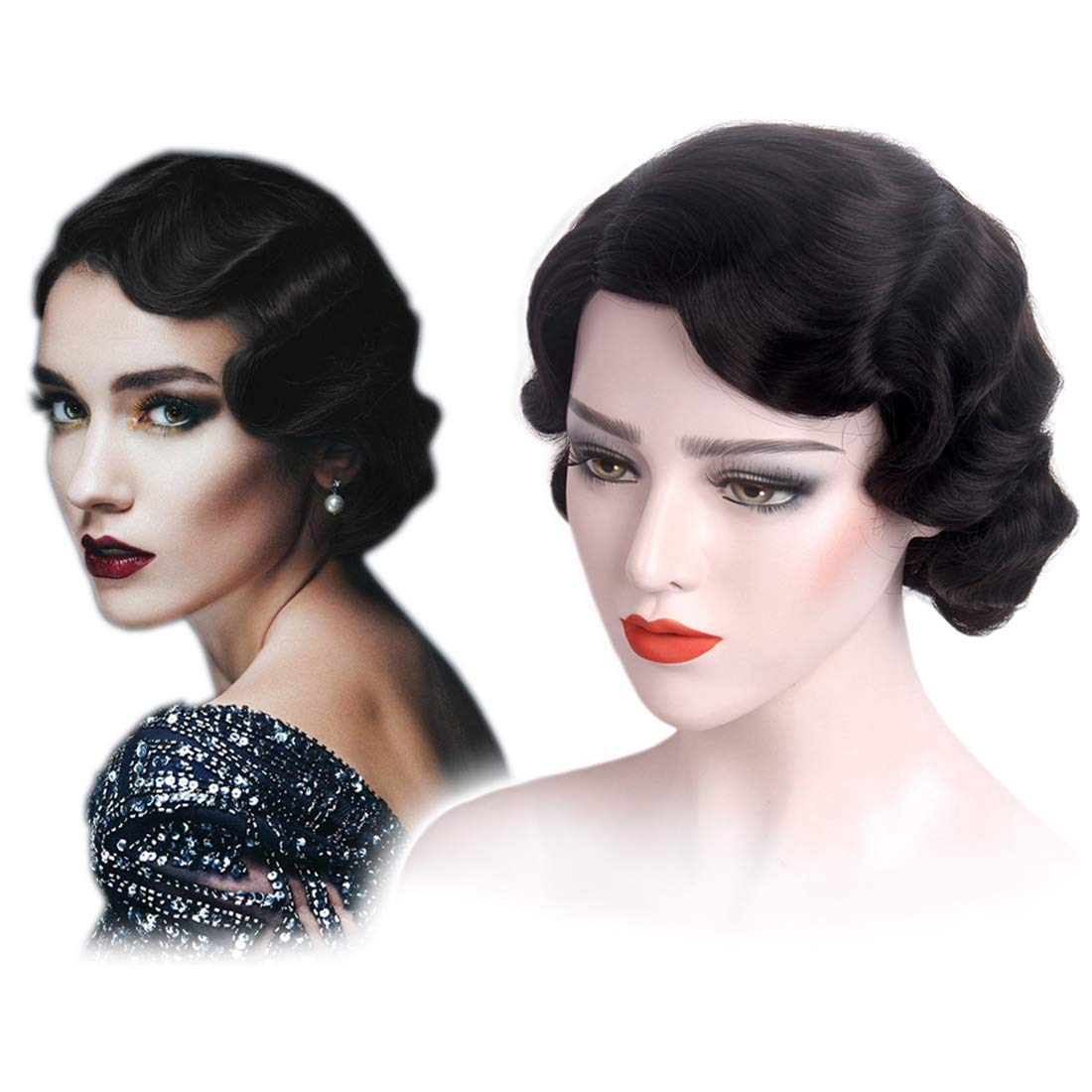 1920s finger wave wig Clearance