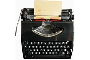 SUZEPER Vintage Manual Typewriter Machine,Classic Old Fashioned Typewriter for Typing Letters,Typewriter Decor for Home Office(11.8" Lx11.8 Wx3.1 H, Black)