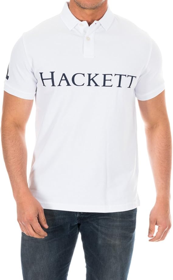 Hackett London GMD Hackett Polo, White, Small Homme ...