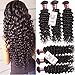 Unice Hair Brazilian Deep Wave 3 Bundles, Unprocessed Virgin Human Hair Weaves Natural Color Can Be Dyed and Bleached 12 14 16inch