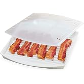 PrepSolutions Microwaveable Bacon Grill, Cooks 7-9 Pieces of Crispy Bacon | Offers Quick Breakfast, Lunch, or Dinner, BPA Free and Dishwasher Safe, 11.88" x 10.00" x 1.88"