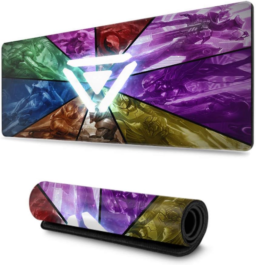 Gaming Mouse Pad Large League of Legends Thick Large (29.5×15.7 Inch) Gamer Mouse Pad with Non-Slip Rubber Base Fashion Creative, (Ahri, Jinx, Garen, Caitlyn, Ezrealreal)