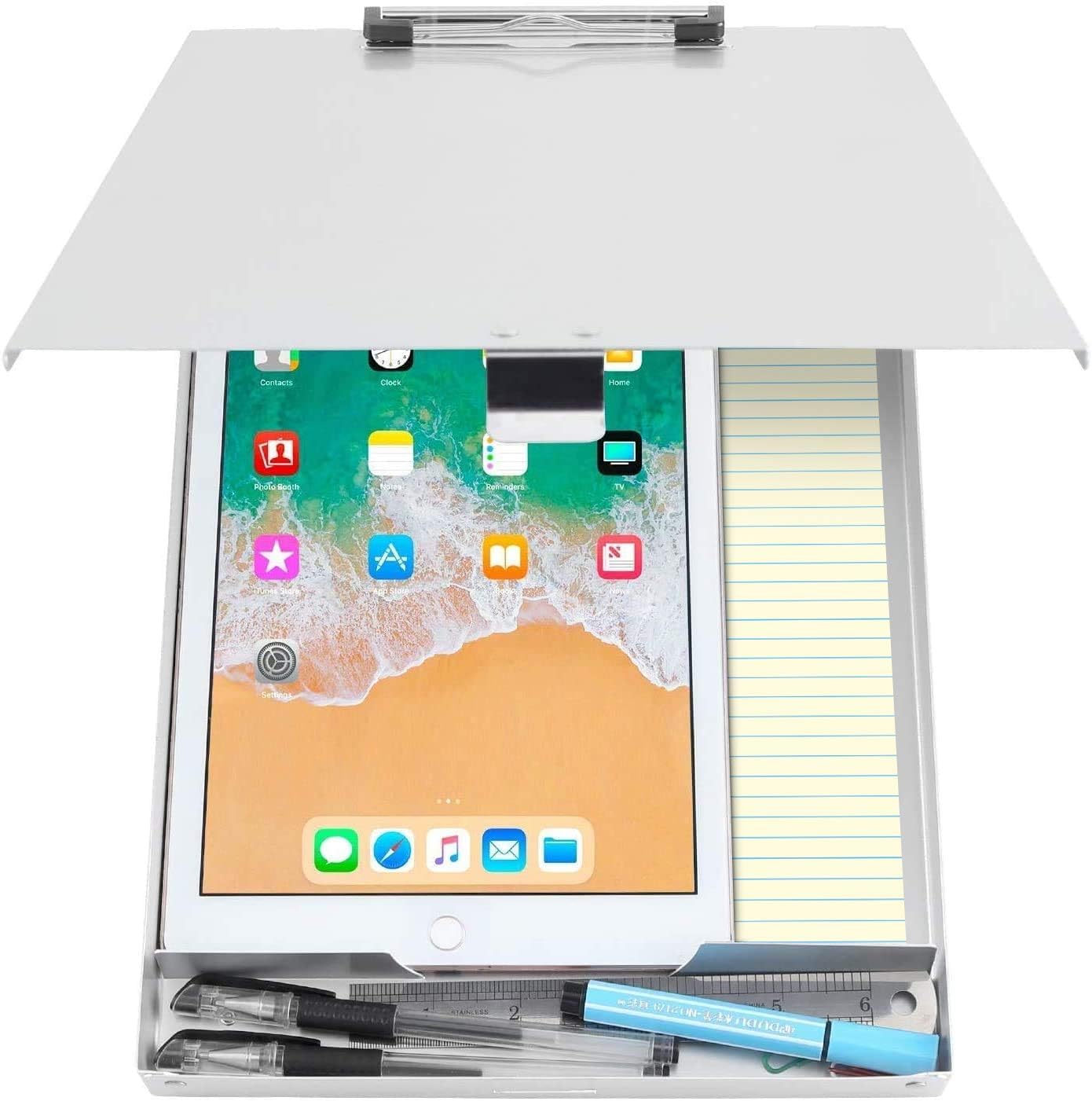 Photo 1 of ROCOFF Metal Clipboard with Storage - Letter Size Aluminum Clipboards, Low Profile Clip Box Heavy Duty, Great for Office Jobsite or Classroom, Medical System, Law Enforcement, Single Compartment