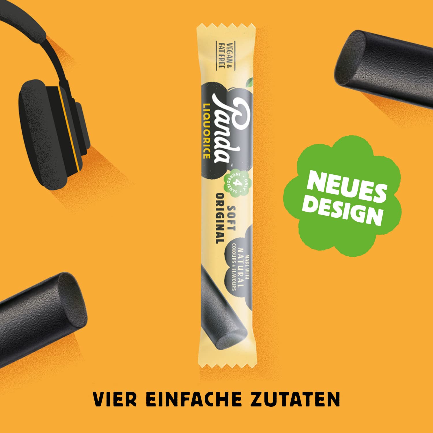 Panda® | Natürliche weiche Original Lakritz Riegel | Reine Panda Lakritz Süßigkeiten aus nur vier natürlichen Zutaten | Vegan & fettfrei | 32 g x 36 Riegel 4