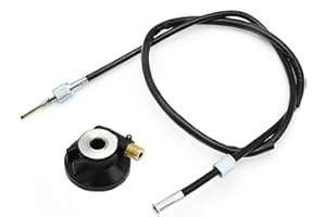 Anxingo 12mm Scooter Speedometer Drive Gear with Cable, Heavy Duty Motorcycle Speedometer Cable, Black Speedometer Drive Gear